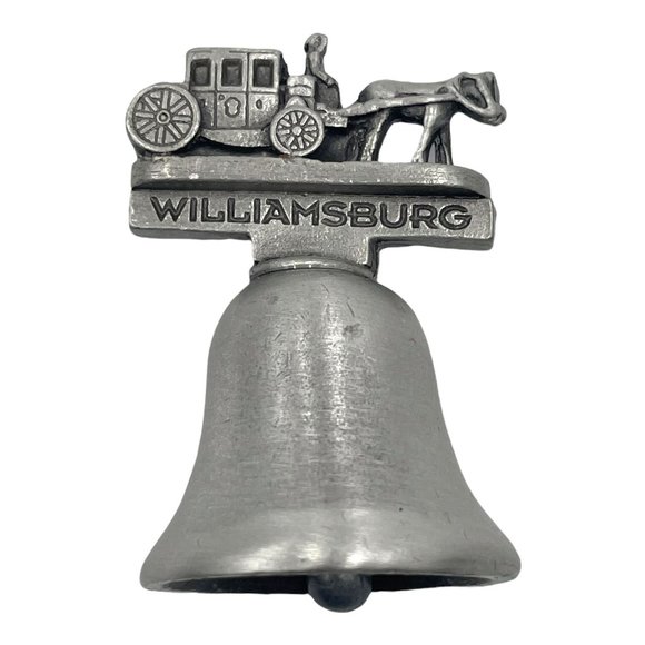 Vintage Colonial Williamsburg Virgina Pewter Bell Horse and Buggy Americana - Picture 3 of 9